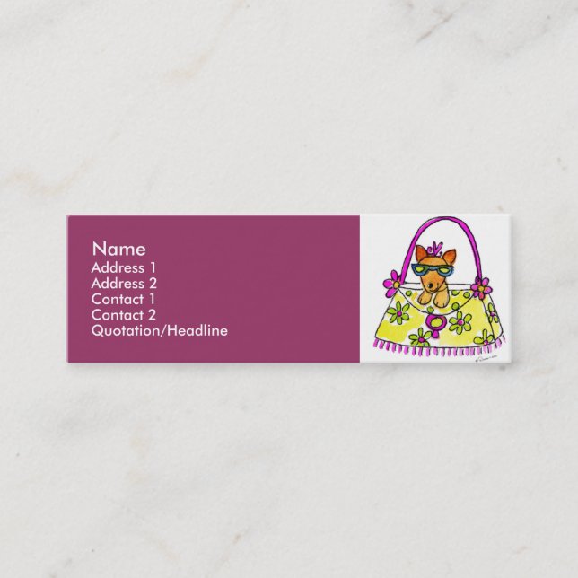 Puppy in a Chic Purse Profile Cards (Front)