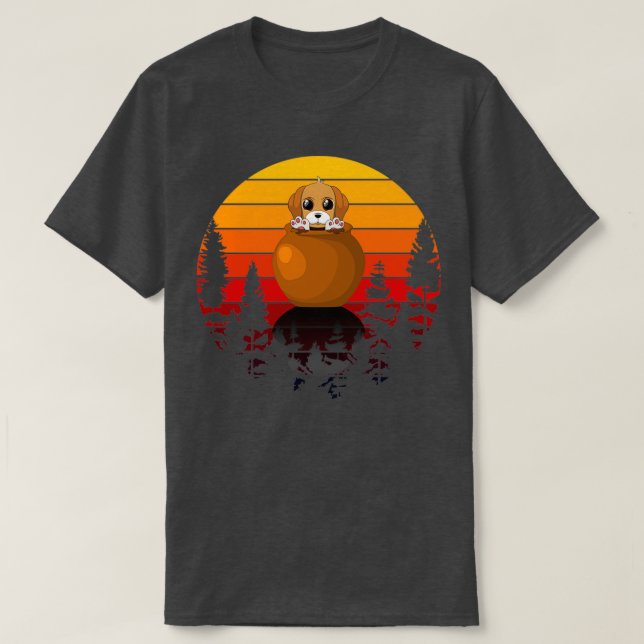 Puppy in a Pot T-Shirt (Design Front)
