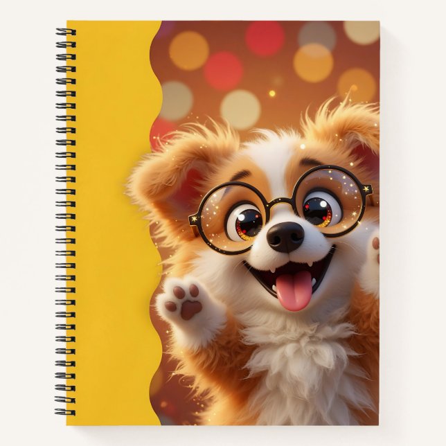 Puppy in Glasses Notebook (Front)