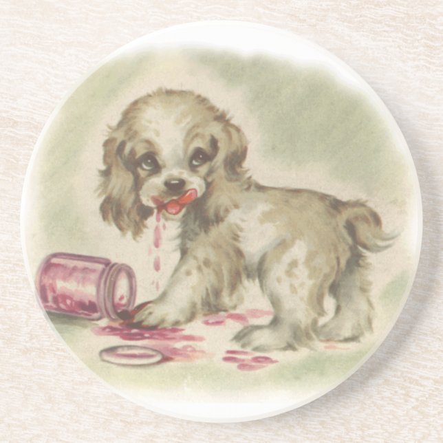 puppy in jar coaster (Front)