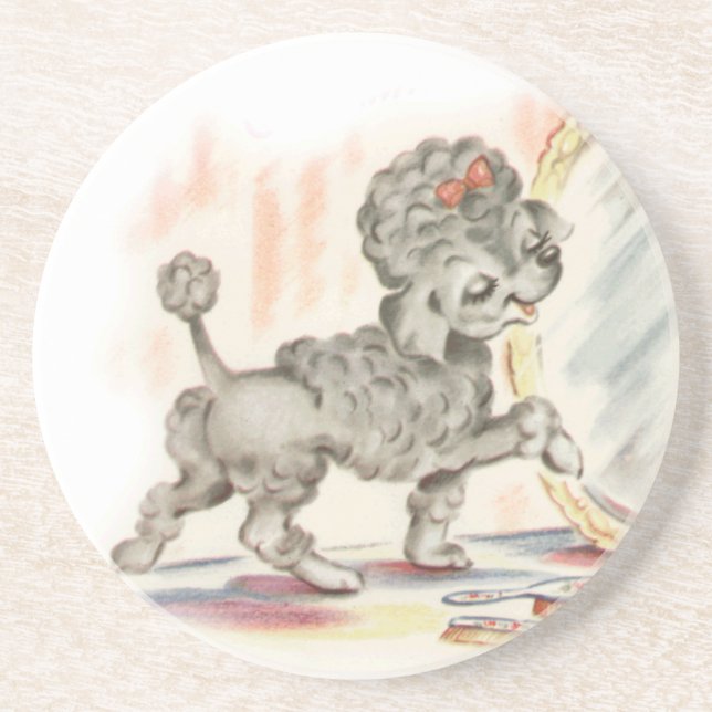 puppy in mirror coaster (Front)