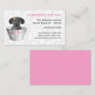 Puppy in Tub Pet Groomer Business Card