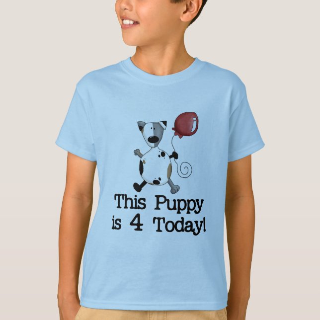 Puppy is 4 Birthday Tshirts and Gifts (Front)