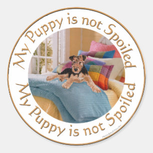 Puppy is Not Spoiled Classic Round Sticker