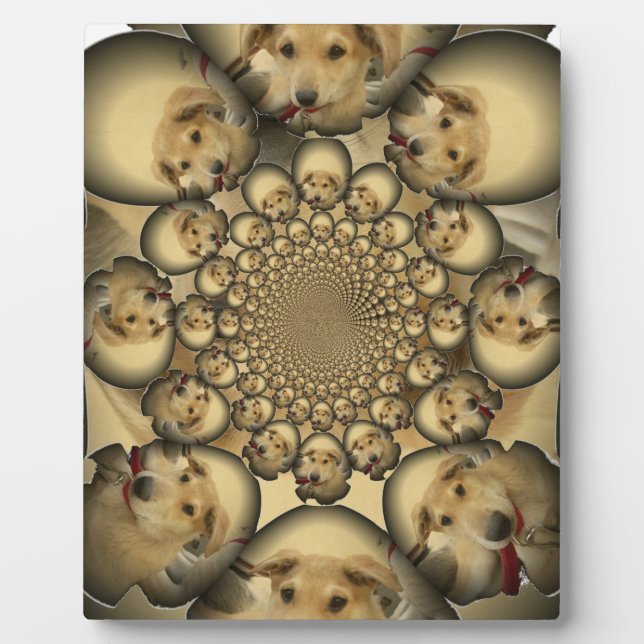 Puppy Kaleidoscope Art Print Plaque (Front)