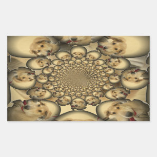 Puppy Kaleidoscope Art Print Rectangular Sticker