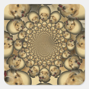 Puppy Kaleidoscope Art Print Square Sticker