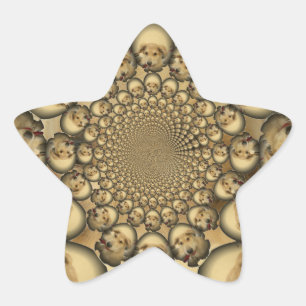 Puppy Kaleidoscope Art Print Star Sticker