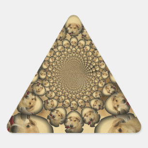 Puppy Kaleidoscope Art Print Triangle Sticker