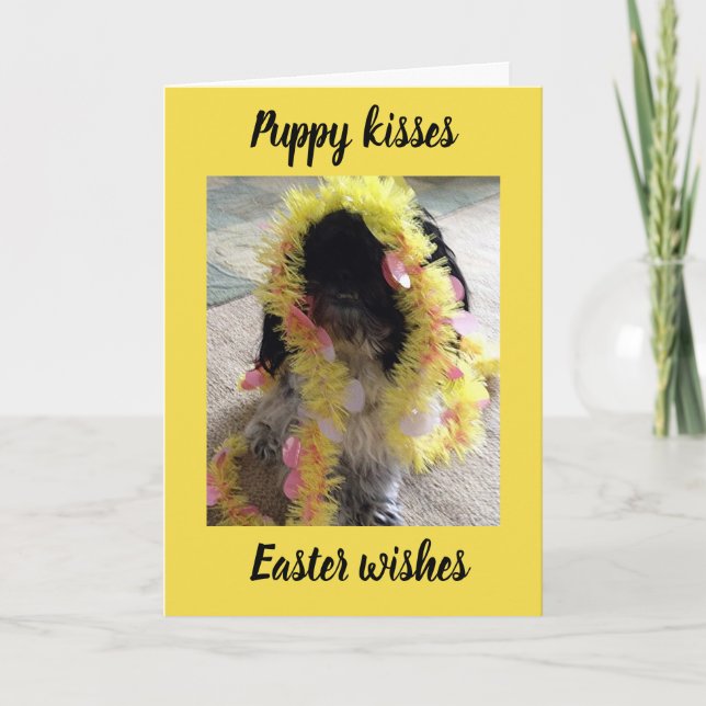 "PUPPY KISSES" & "EASTER WISHES" JUST FOR "YOU" HOLIDAY CARD (Front)