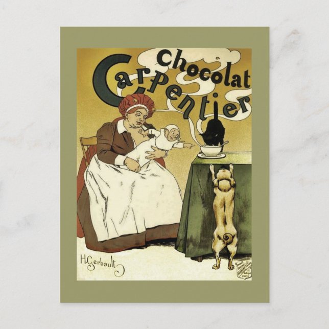 Puppy, Kitty and Hot Chocolate Postcard (Front)