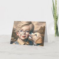 Puppy Licking Boy's Face