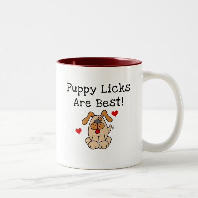Puppy Licks Are Best Tshirts and Gifts Two-Tone Coffee Mug (Right)