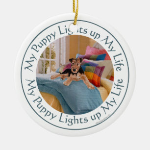 Puppy Lights Up MY Life Ceramic Tree Decoration