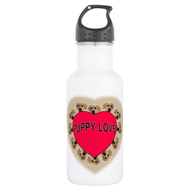 Puppy Love 532 Ml Water Bottle (Front)