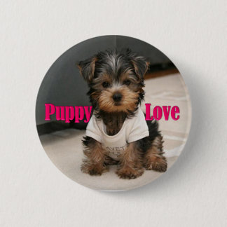 Puppy love 6 cm round badge