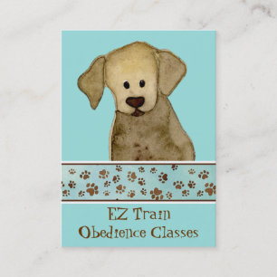 "Puppy Love," Brown Puppy Paws Art Doggy Day Care Business Card