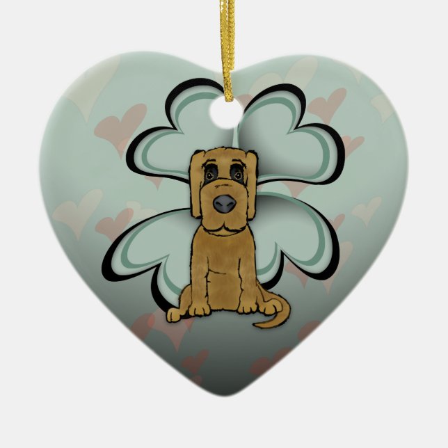 Puppy Love Ceramic Ornament (Front)