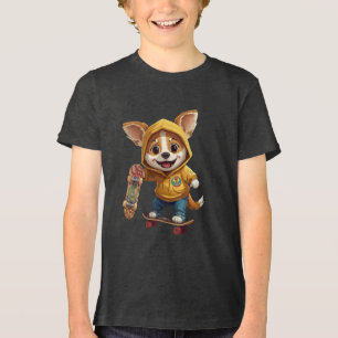 Puppy Love – Cute Smiling Puppy Aesthetic T-Shirt Tri-Blend Shirt