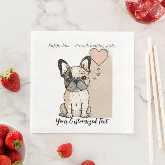 Puppy love - French bulldog style T-Shirt Napkin