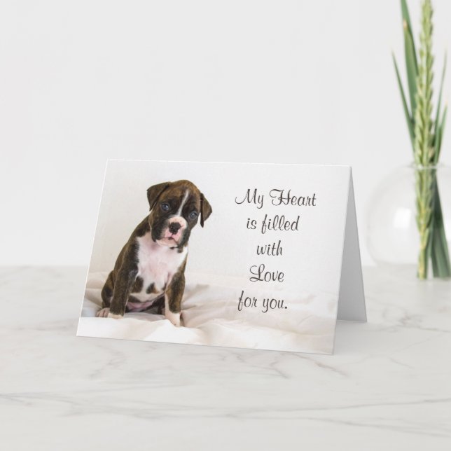 Puppy Love Greeting Card (Front)
