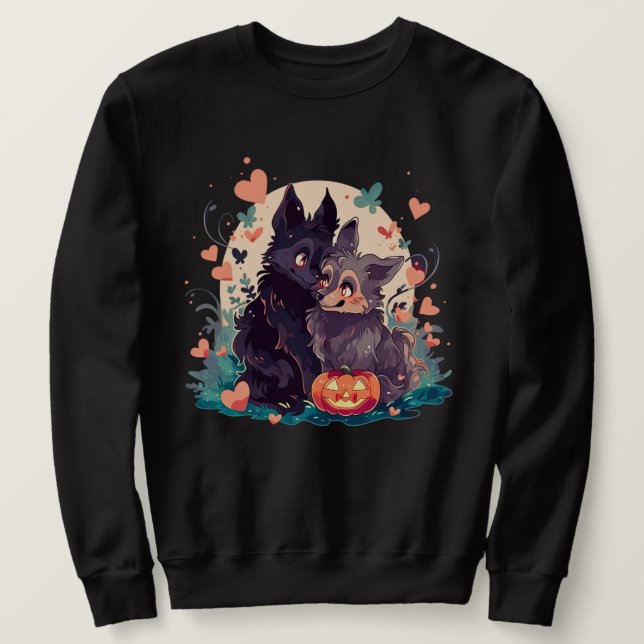 Puppy Love Halloween Sweatshirt (Design Front)