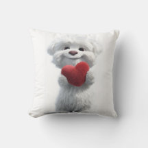Puppy Love Heart Cushion