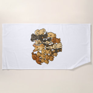 Puppy Love - Heart Made of Dogs Beach Towel
