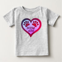 Puppy Love heart with paw prints