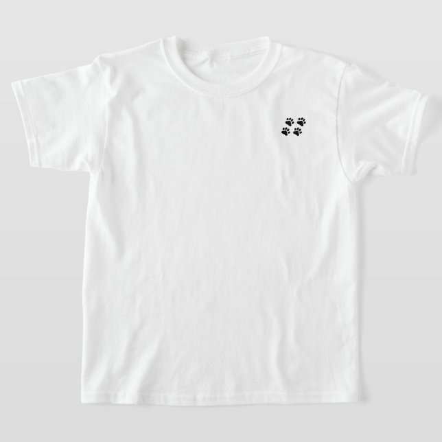 Puppy Love heart with paw prints T-Shirt (Laydown)