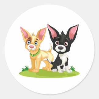 Puppy Love Is the Best Love Classic Round Sticker