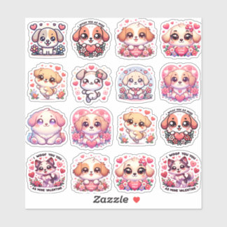 Puppy Love: Kawaii Valentine’s Day Stickers 