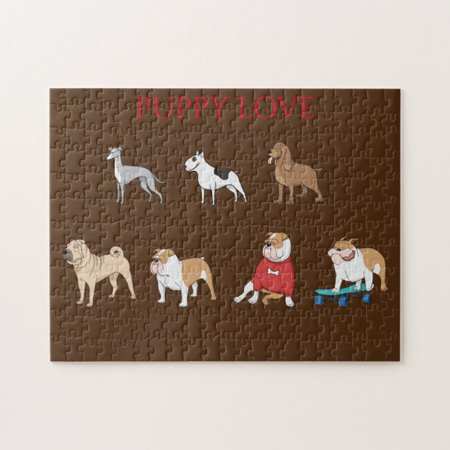 Puppy love kids puzzle. jigsaw puzzle (Horizontal)