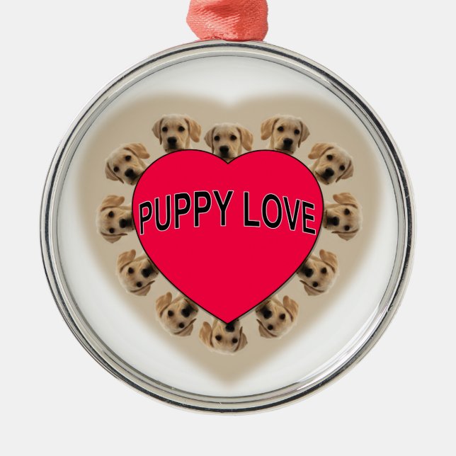 Puppy Love Metal Tree Decoration (Front)