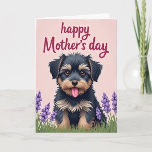Puppy Love Mothers Day Illustration Card