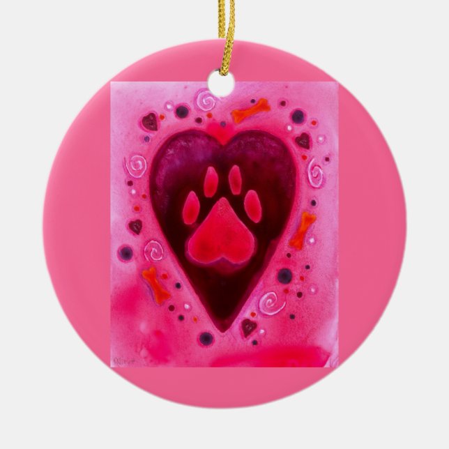 "Puppy Love" Ornament (Front)