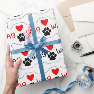 Puppy Love Pattern Wrapping Paper