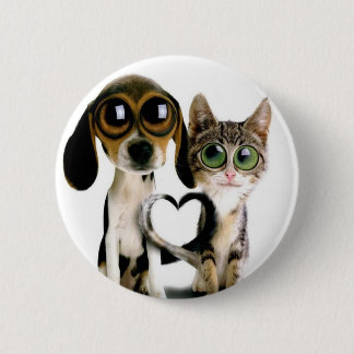 puppy love peace 6 cm round badge