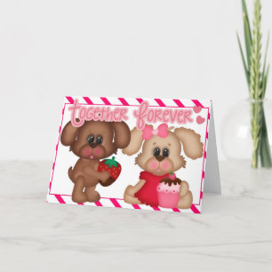 Puppy Love Together Forever Valentine Card 1