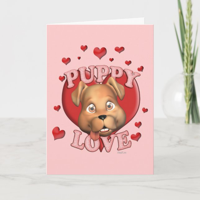 Puppy Love Valentine Card (Front)