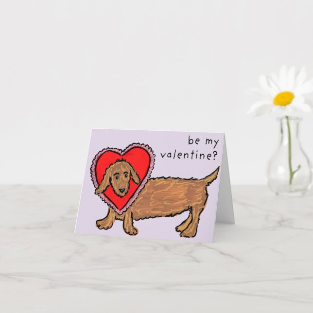 Puppy Love Valentine Folded Greeting Card (Small Plant)
