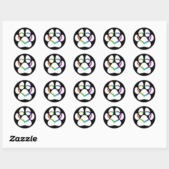 PUPPY LOVE White Classic Round Sticker (Sheet)