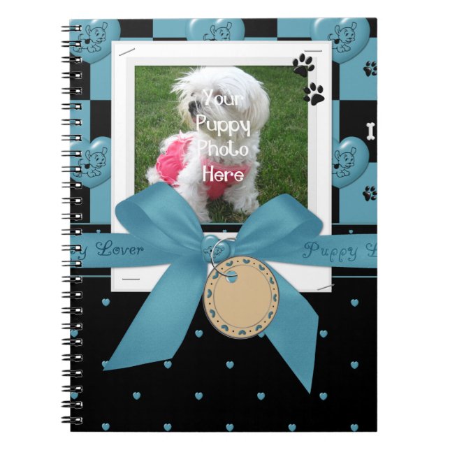 Puppy Lover BLUE Spiral Notebook (Front)