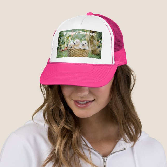 Puppy Lover Photo Printed Trucker Hats - Caps (In Situ)