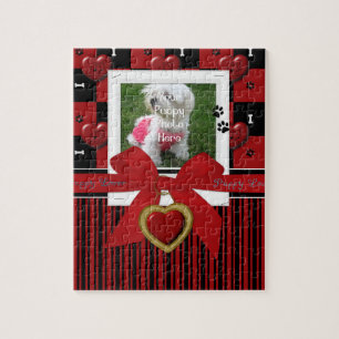 Puppy Lover RED Jigsaw Puzzle, Frame Puzzle