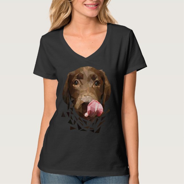 Puppy Low Polygon Labrador Image T-Shirt (Front)
