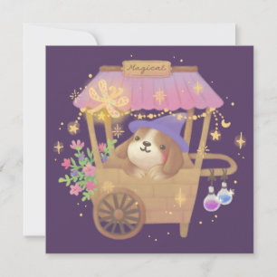 Puppy Magician: Vintage Magical Vendor Cart Invitation