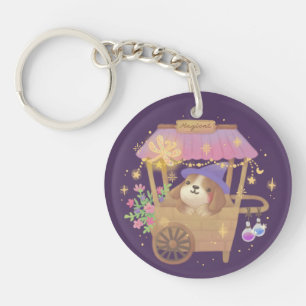 Puppy Magician: Vintage Magical Vendor Cart Key Ring