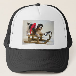 Puppy on a Sled Trucker Hat