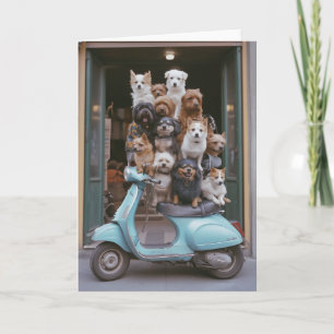 Puppy-Packed Vespa Adventure Invitation